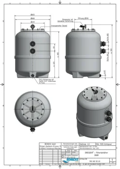Behncke Dresden Zandfilter NEW -Hayward Verkoop 70860002 20 DRESDEN Filterbehalter D600