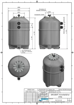 Behncke Dresden Zandfilter NEW -Hayward Verkoop 70975002 18 DRESDEN Filterbehalter D750 mit Innenverrohrung