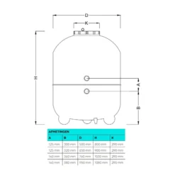 AQT Standaard Zandfilter -Hayward Verkoop AQT Standaard zandfilter afmetingen