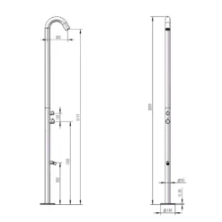 AQT Zwarte Buitendouche -Hayward Verkoop AQT Zwarte buitendouche afmetingen