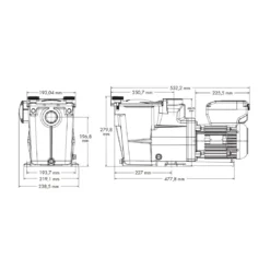 Hayward Super Pomp VS -Hayward Verkoop Hayward Super pomp VS afmetingen