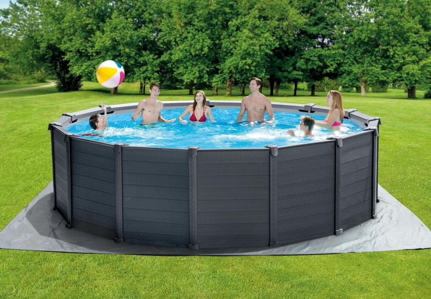 Intex Graphite Panel Pool – 478 X 124 Cm 2 Intex Graphite Panel Pool – 478 X 124 Cm - Afbeelding 2